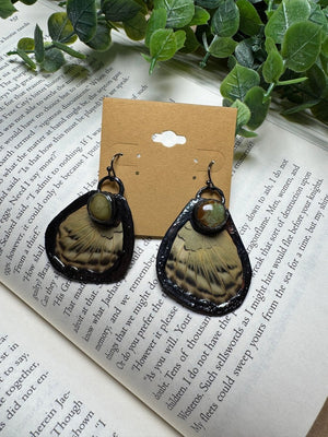 Butterfly Wing and Natural Turquoise Earrings