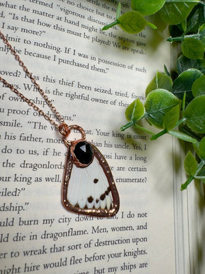Butterfly Wing and Obsidian Necklace