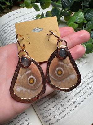 Butterfly Wing and Rose Quartz Earrings