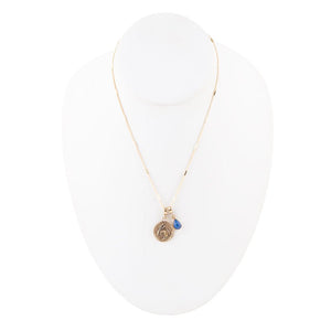 Capricorn - Zodiac Blue Lapis Golden Charm Necklace