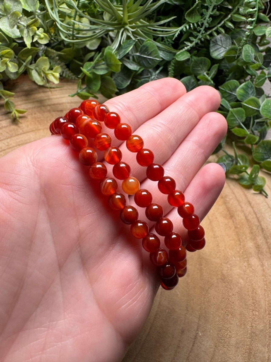 Carnelian Beaded Bracelet with 6mm Beads