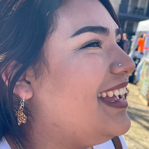 Cheetah Print Texas Wooden Dangle Earrings | State Jewelry