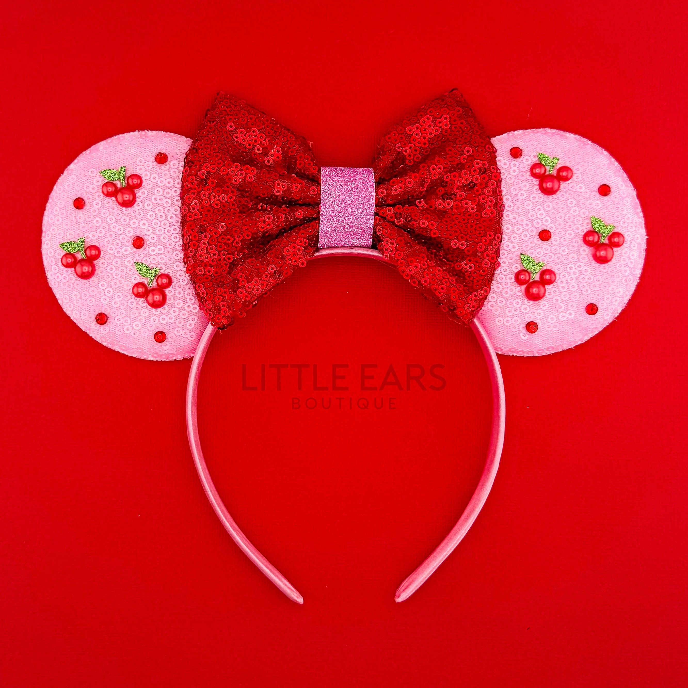 Cherry Pearls Mickey Ears