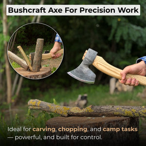 Chopping Axe with Leather Back Carry Pouch, 1.05 kg (2.2 lb)