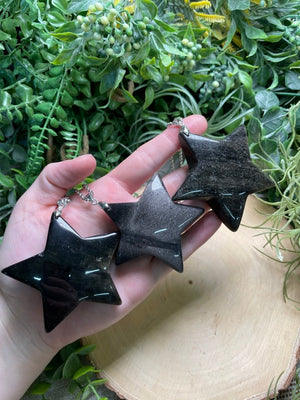 Chunky Sheen Obsidian Star Necklace