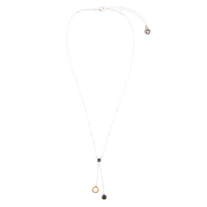 Circle Two-Toned Grey Labradorite Sterling Silver Necklace