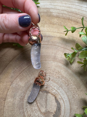 Clear Quartz Penis Earrings