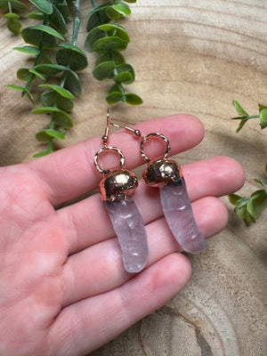 Clear Quartz Penis Earrings
