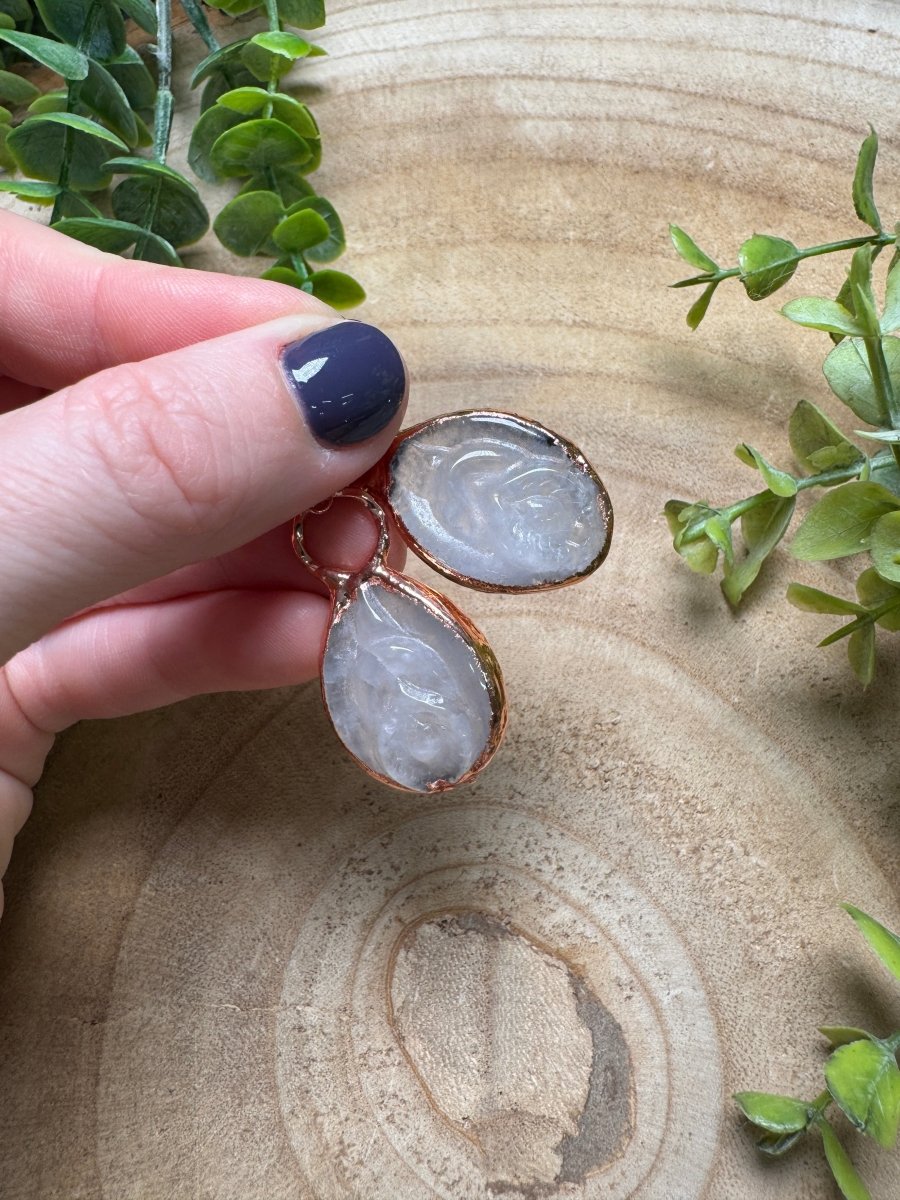 Clear Quartz Yoni Earrings