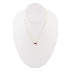 Corundum and Bronze Triangle Necklace