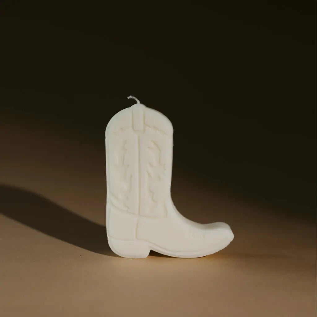 cowboy boot shape candles gold + ivy