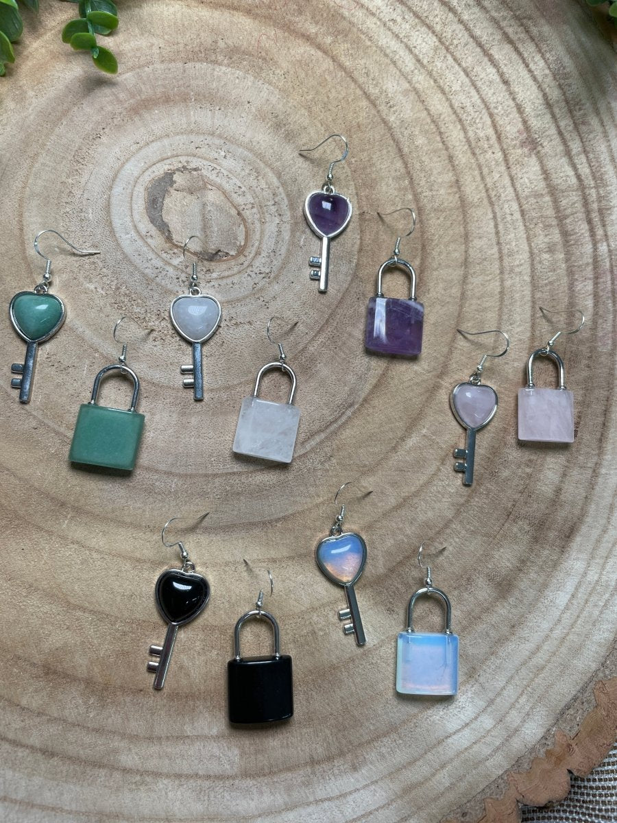 Crystal Heart Locket Earrings