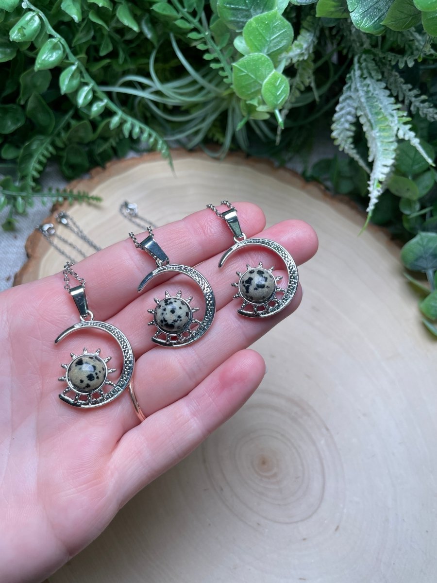 Crystal Moon and Sun Necklace