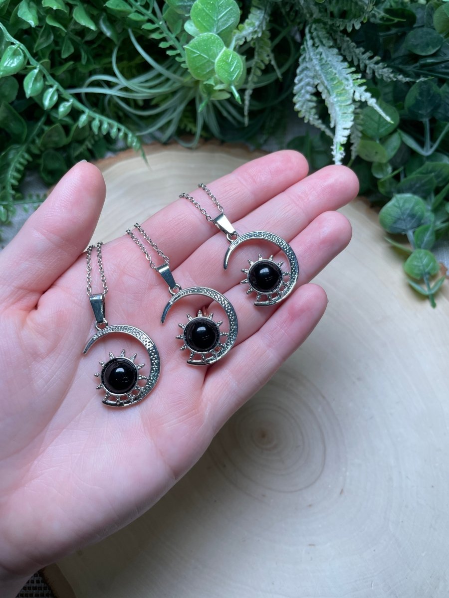 Crystal Moon and Sun Necklace