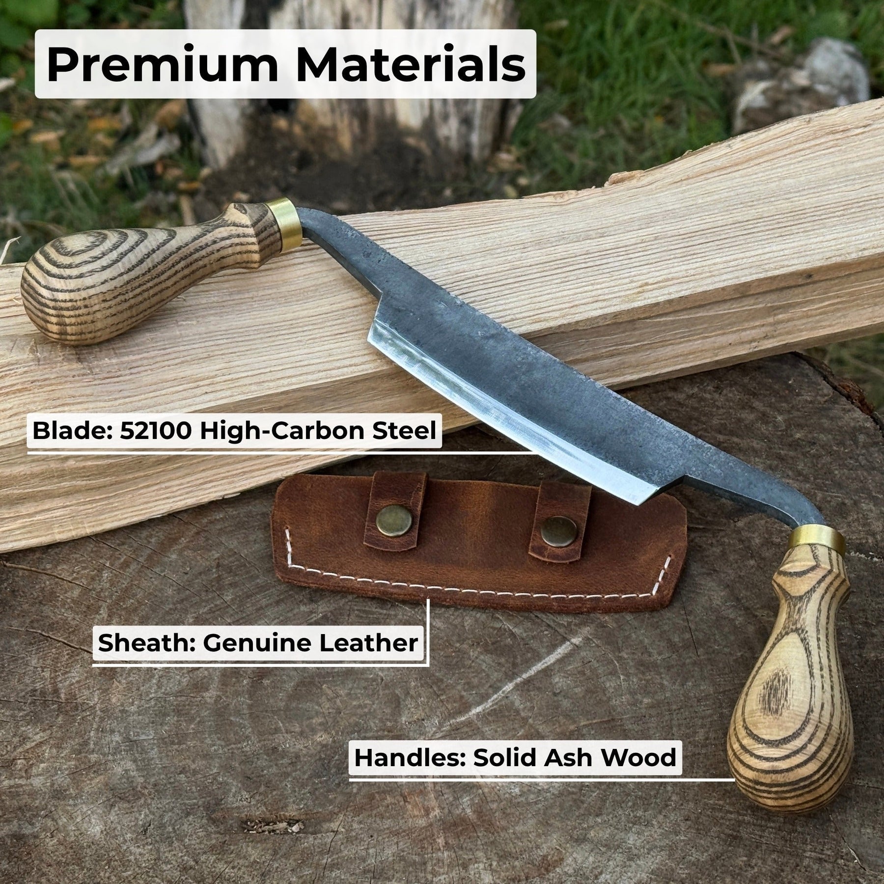 Curved Draw Knife (Push/Pull Shave), 10.5 cm (4.1 inch) Cutting Edge