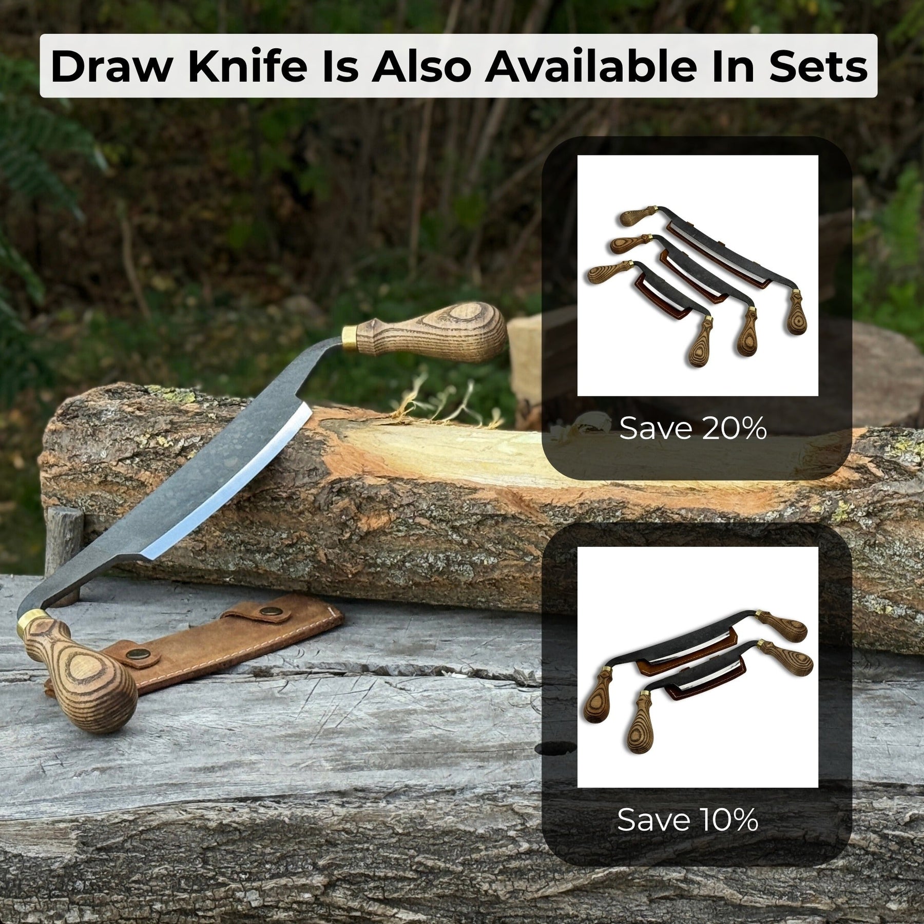 Curved Draw Knife (Push/Pull Shave), 14.5 cm (5.7 inch) Cutting Edge