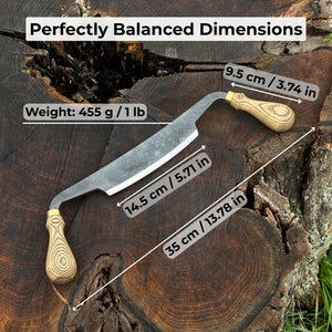 Curved Draw Knife (Push/Pull Shave), 14.5 cm (5.7 inch) Cutting Edge