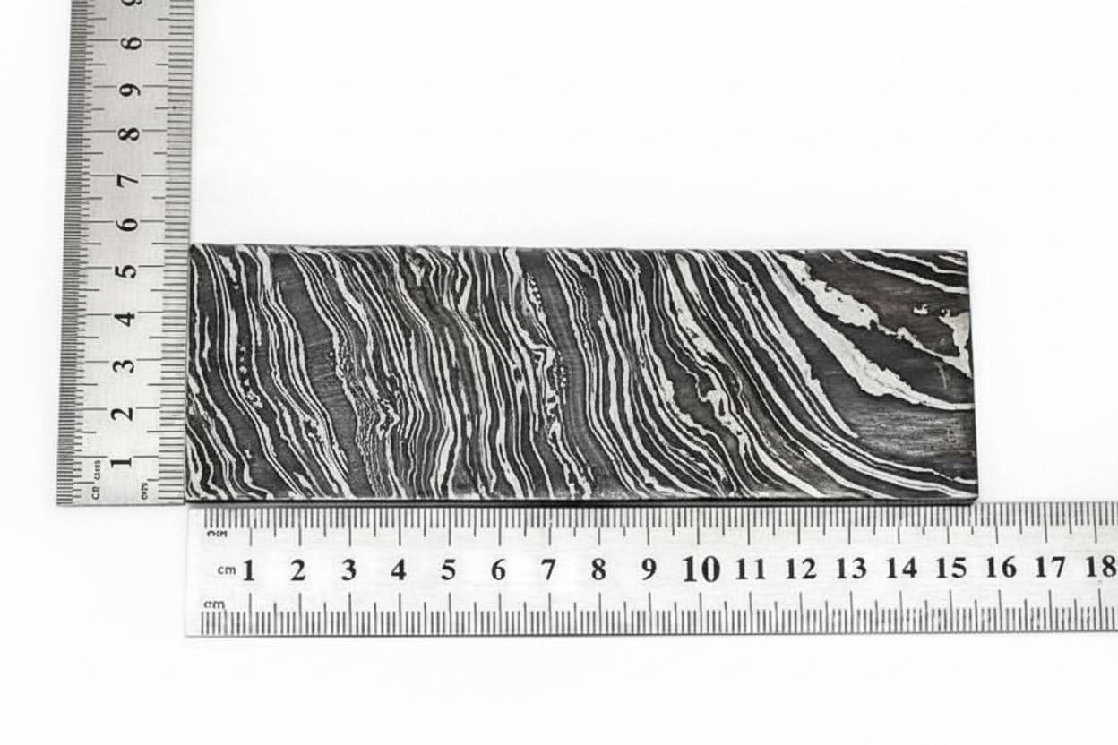 Damascus Steel Billet Bar 4mm Thick Pattern Welded Blank for Knife Making by JW SteelCrafts