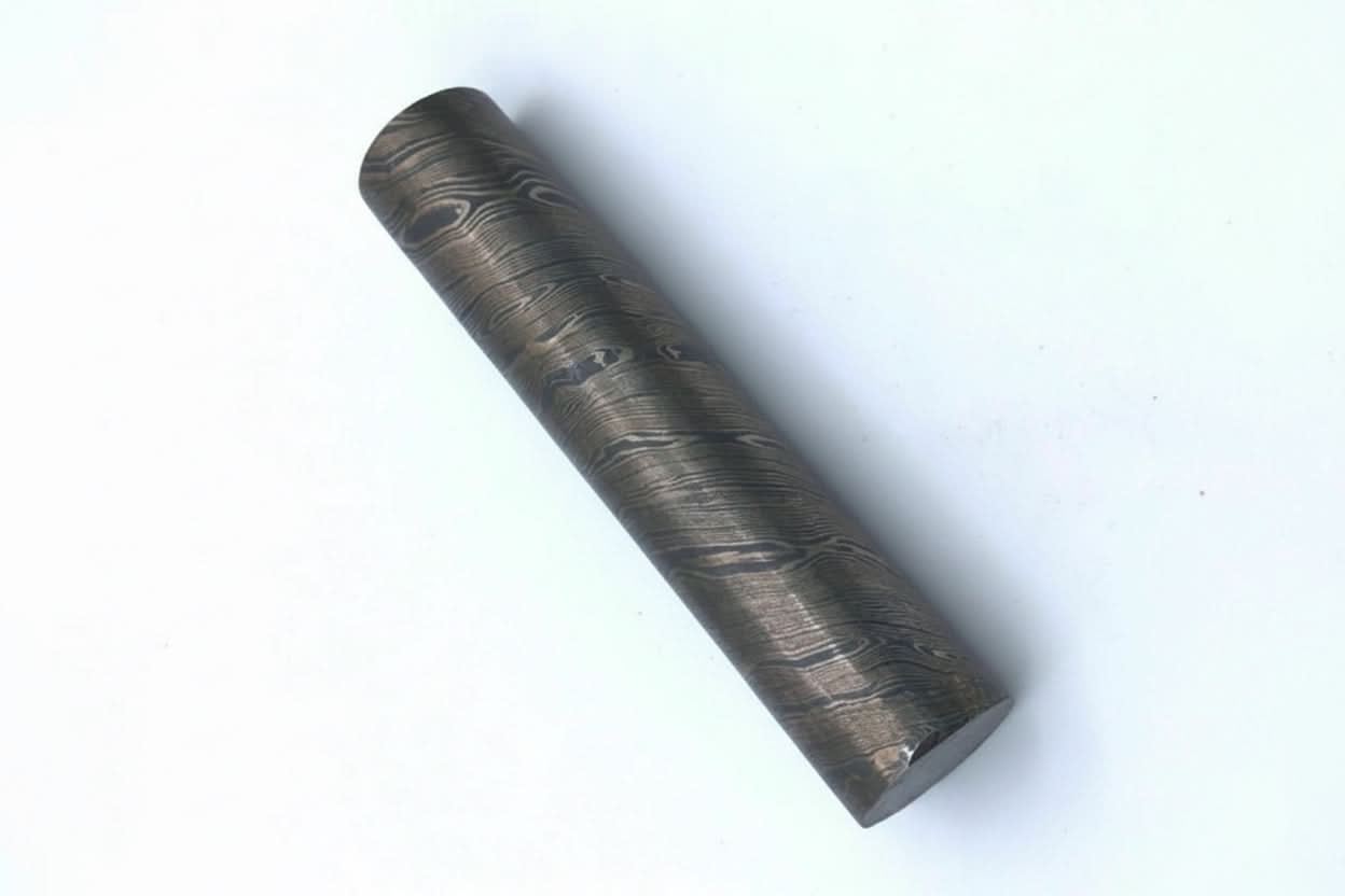 25.5 mm Damascus Steel Round Rod for Rings Pens Buckles by JW SteelCrafts