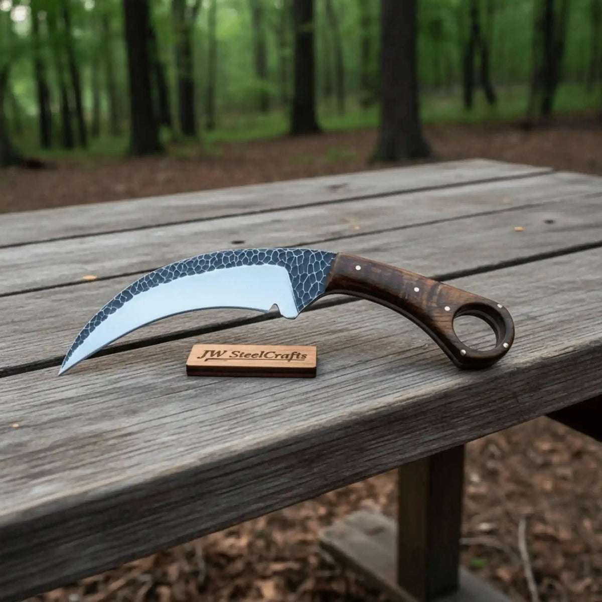 Custom Handmade Karambit knife/fighting knife by JW SteelCrafts, Damascus knife main product photo