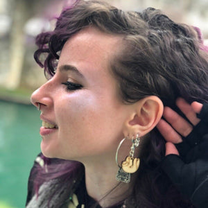 Hanging Sloth Wooden Dangle Earrings | Cute Animal Jewelry