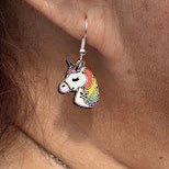 Unicorn Wooden Dangle Earrings | Magical Fantasy Jewelry