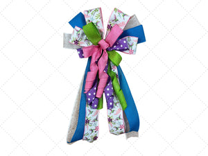 Hummingbird Floral Bow | Spring Wreath & Door Decor handmade by Bouge Creations