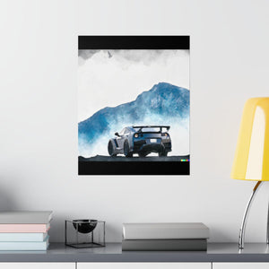 Nissan GTR water color Matte Vertical Posters