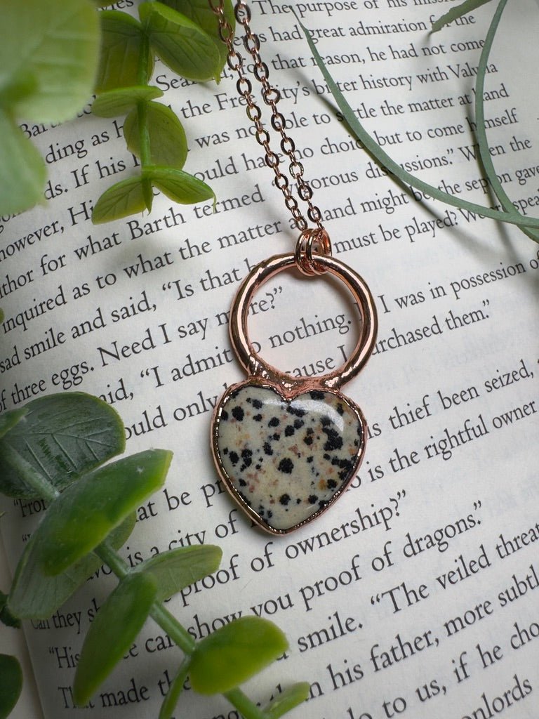 Dalmatian Jasper Heart Necklace