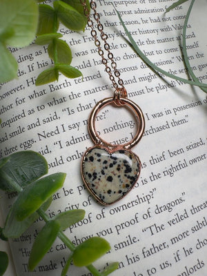 Dalmatian Jasper Heart Necklace