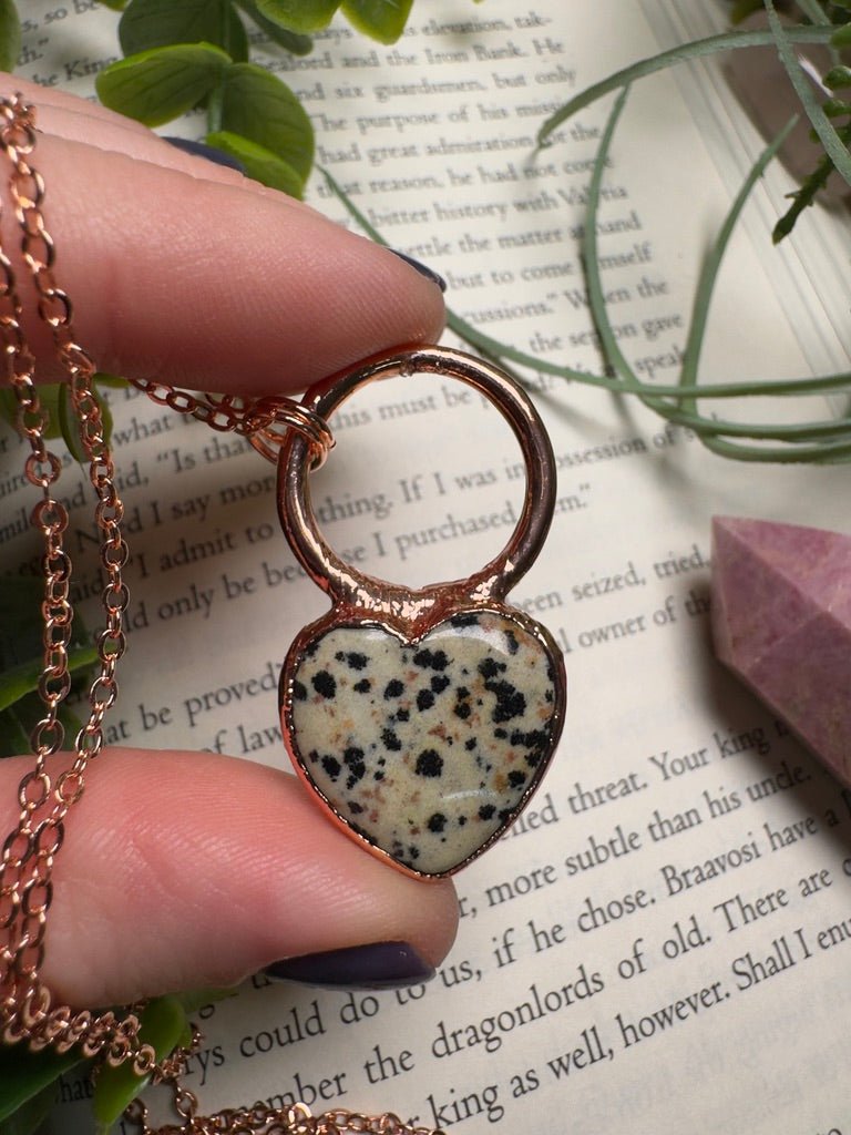 Dalmatian Jasper Heart Necklace