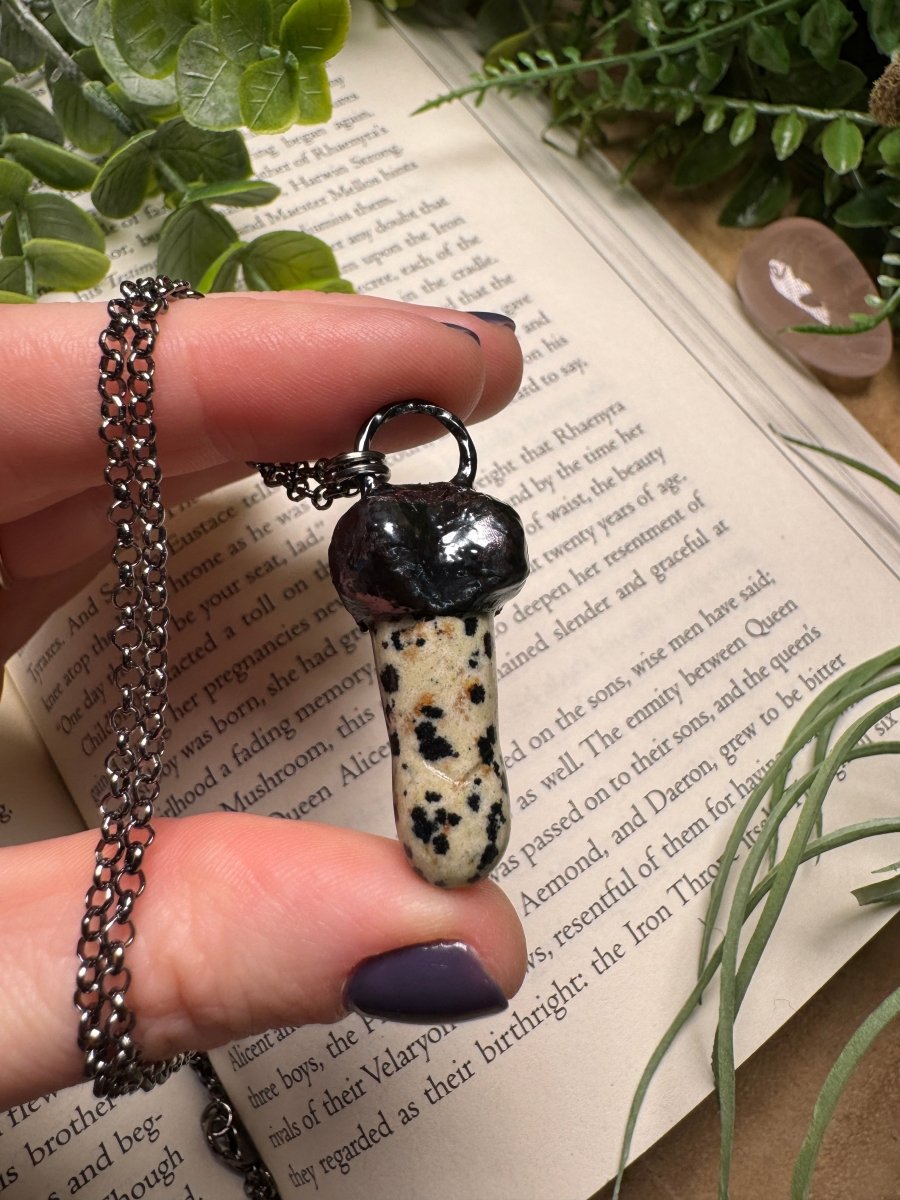 Dalmatian Jasper Penis Necklace