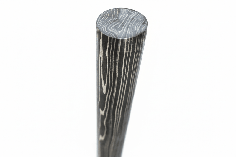 5 Inch Damascus Steel Round Bar Rod for Ring Making Material by JW SteelCrafts