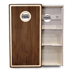 Dark Wood Natural Border Cornhole Boards – Tournament Series