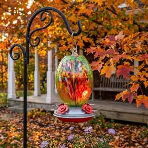 Meadow Confetti Olive Glass Hummingbird Feeder