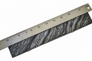 Damascus Steel Billet Bar 10" Pattern Welded Blank for Knife Making by JW SteelCrafts