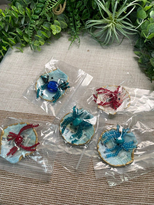 Decoupage Shell and Beaded Crab Set