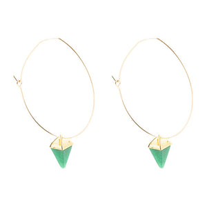 Delphi Green Agate Charm Earrings
