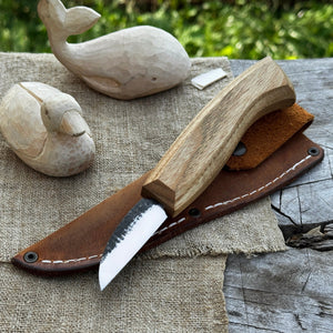 Detail Wood Carving Knife with Leather Sheath, Blade 5 cm (1.97 inches)