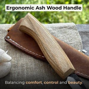 Detail Wood Carving Knife with Leather Sheath, Blade 5 cm (1.97 inches)