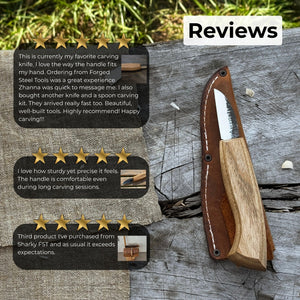 Detail Wood Carving Knife with Leather Sheath, Blade 5 cm (1.97 inches)