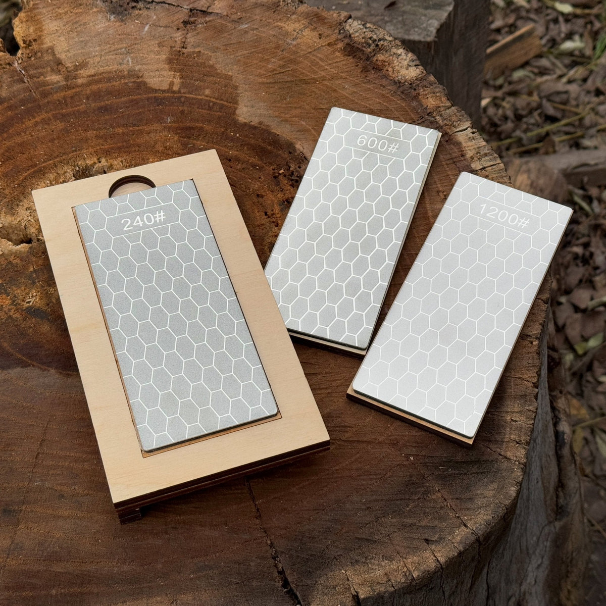 Diamond Sharpening Stone Set with Wooden Stand by Sharky Forged Steel Tools — view 7