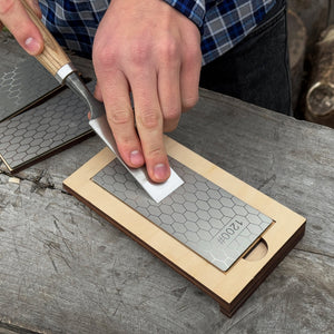 Diamond Sharpening Stone Set with Wooden Stand by Sharky Forged Steel Tools — view 3