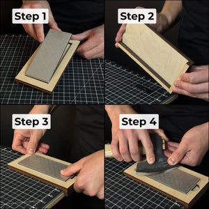 Diamond Sharpening Stone with Wooden Stand – 600 Grit for Knives & Tools