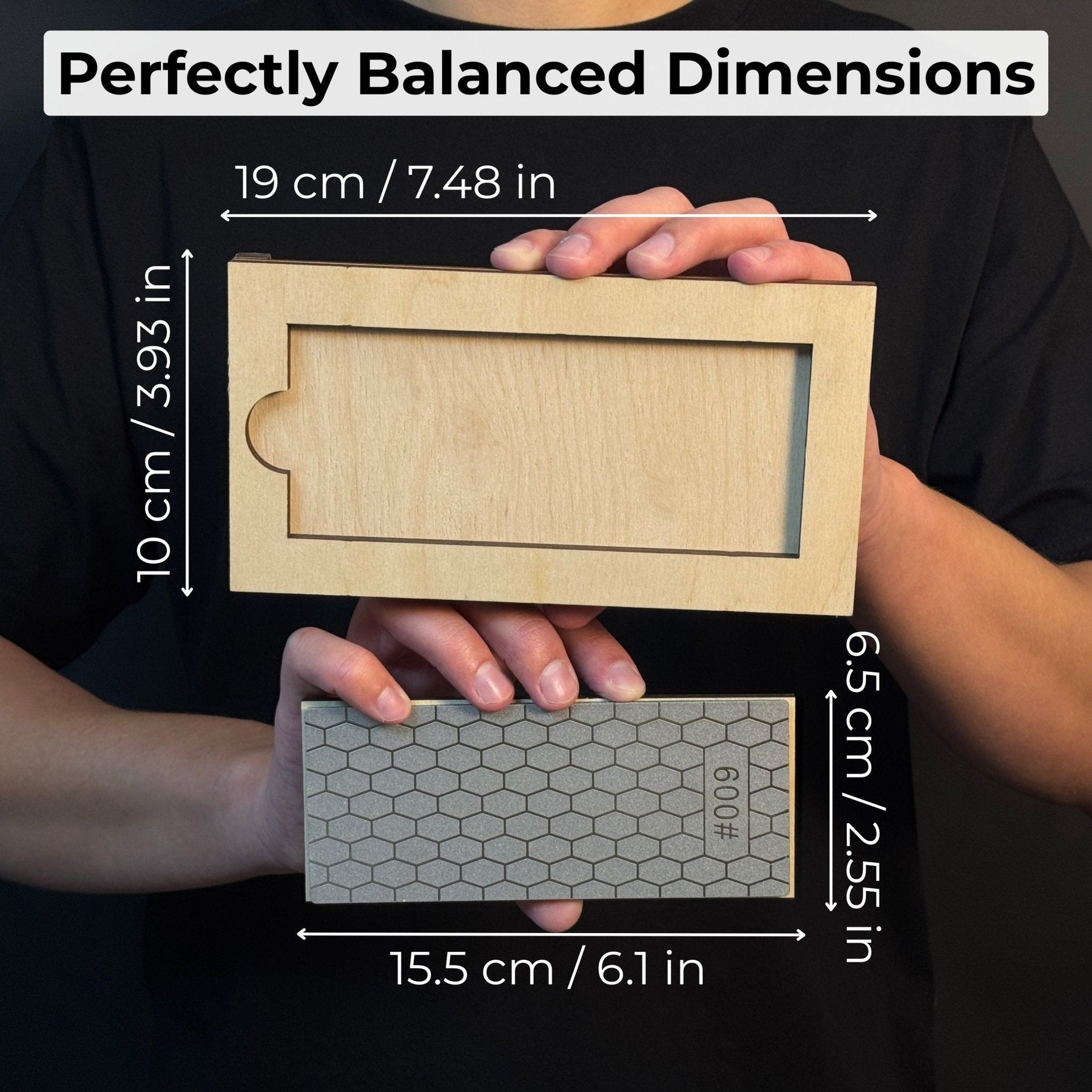 Diamond Sharpening Stone with Wooden Stand – 600 Grit for Knives & Tools