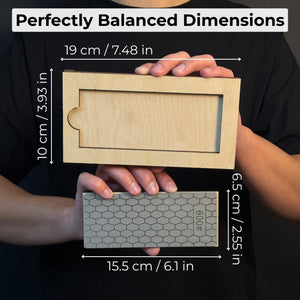 Diamond Sharpening Stone with Wooden Stand – 600 Grit for Knives & Tools