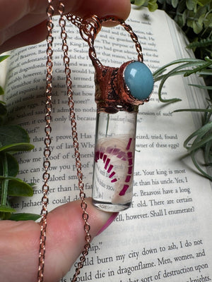 Diaphonized Rat Ribcage and Amazonite Oddity Necklace