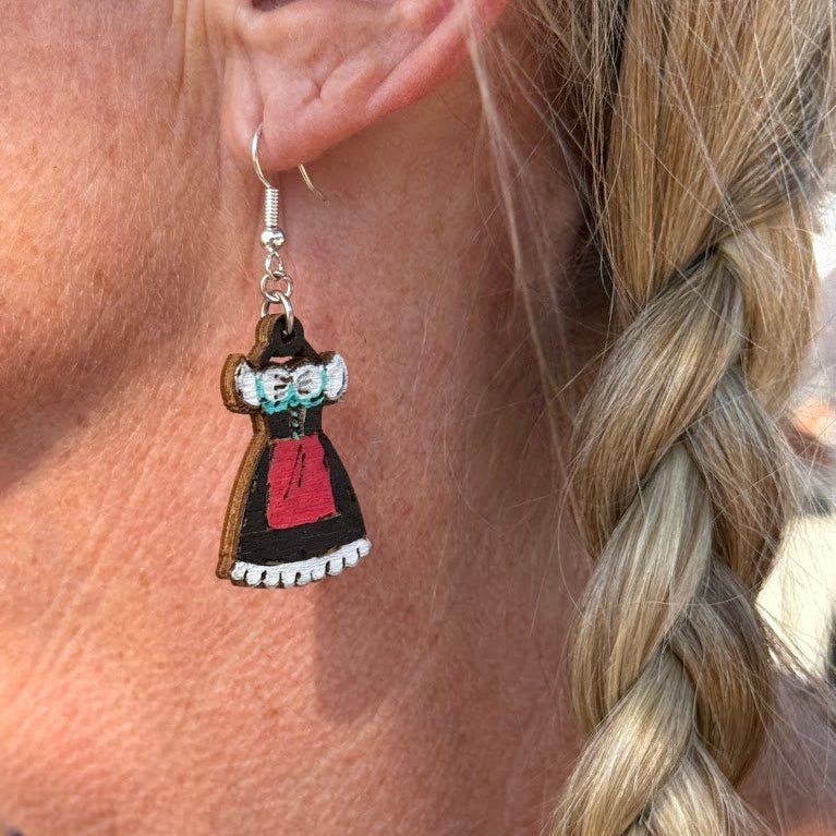 Dirndl Dress Wooden Earrings | Oktoberfest Bavarian Jewelry