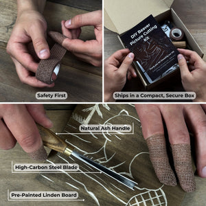 DIY Beaver Carving Kit – Wood Art Set with V-Chisel & Video Guide