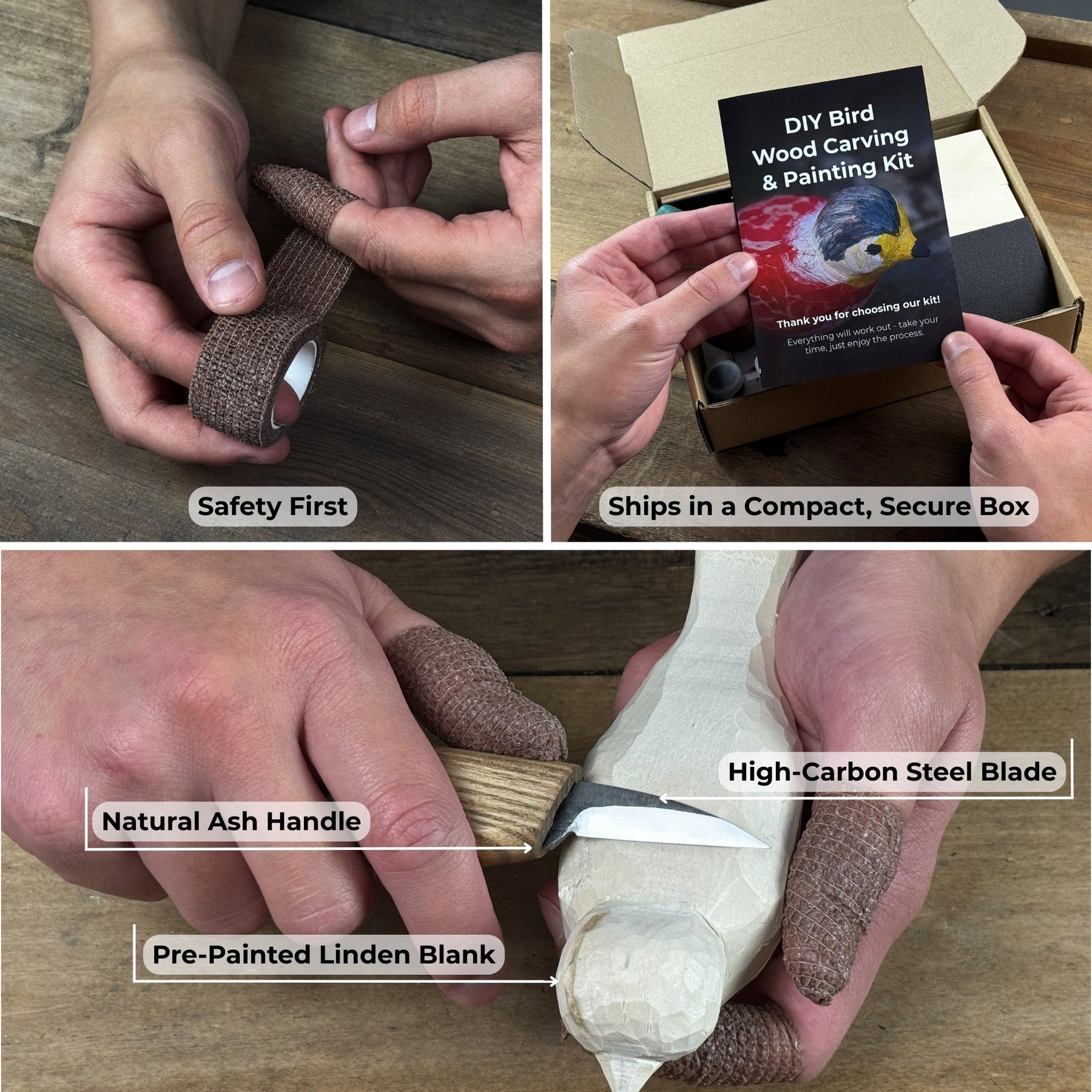DIY Bird Wood Carving & Painting Kit